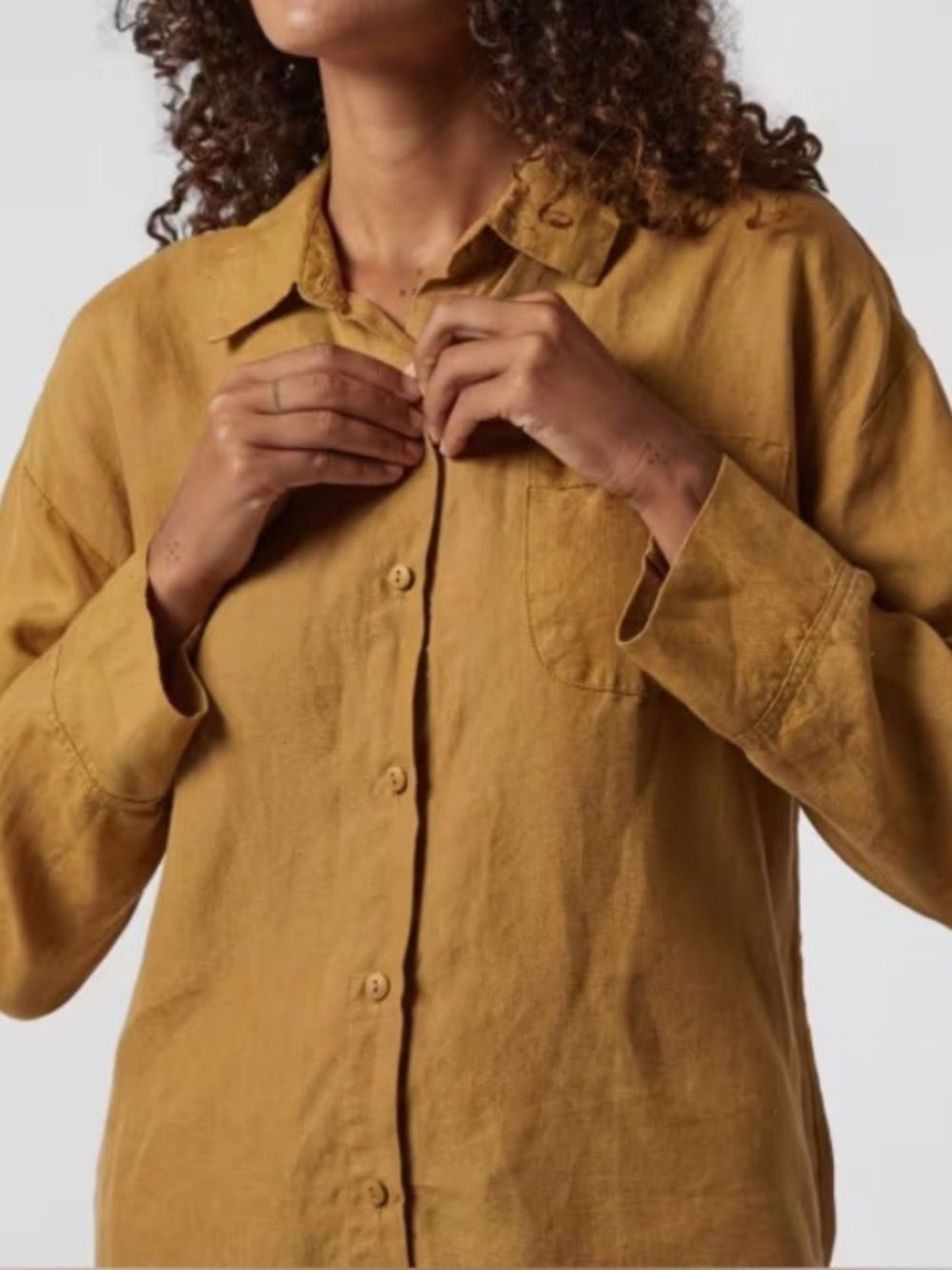 Parachute 100% Linen Button Closure Pocket Shirt Coastal Minimalist Bohemian
